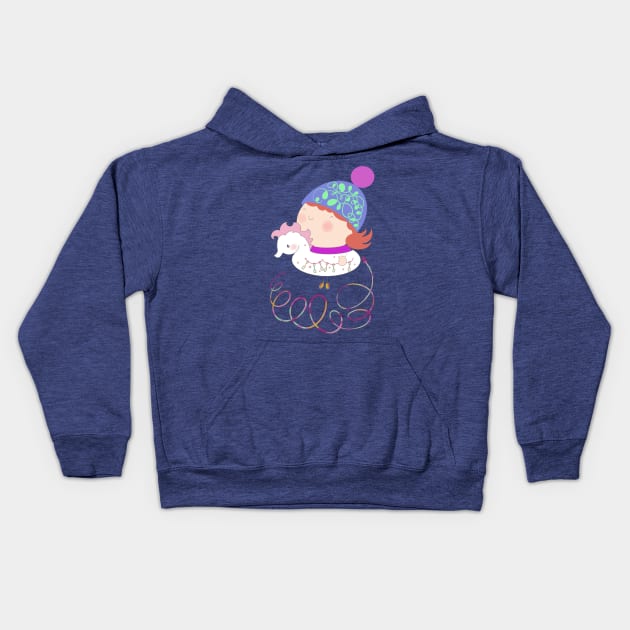 Rock climber Kids Hoodie by Laria